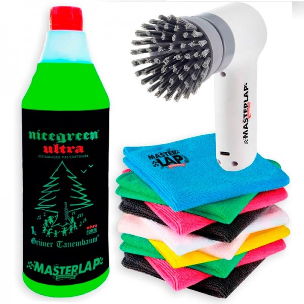 Kit de Limpieza Automática Nicegreen Ultra – Incluye Cepillo Eléctrico, 10 Bayetas y Difusor 1L